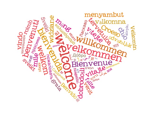 Nuvola di parole di diverse lingue