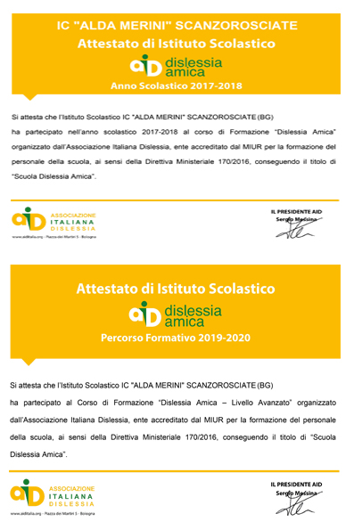 Certificazione Dislessia Amica